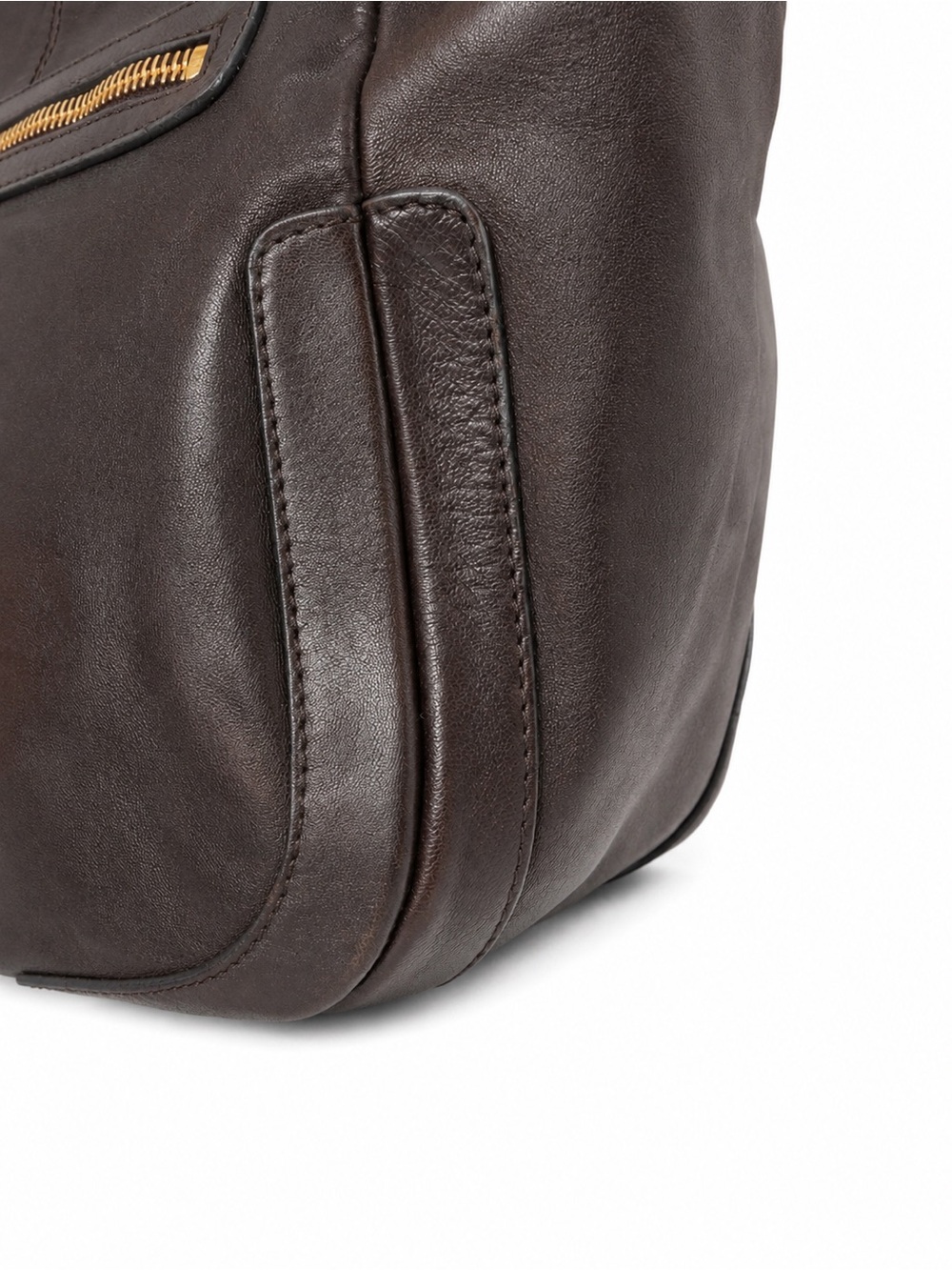 Stuart Weitzman Collection Glove Leather Tote Brown Woven Handles Vintage bag - Picture 9 of 16